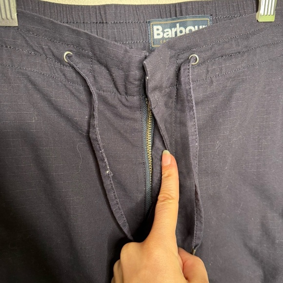 Barbour navy blue cotton Drawstring Shorts large - Picture 2 of 8